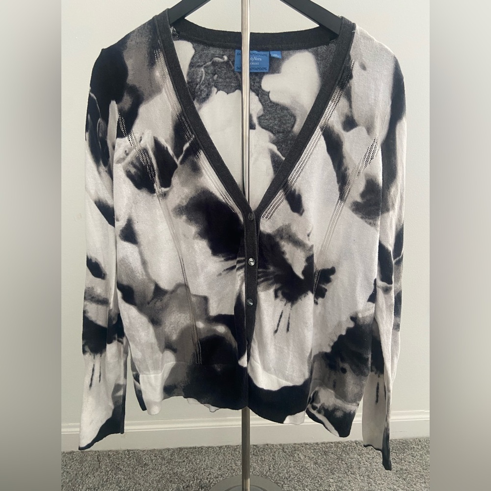 Simply Vera Vera Wang Monochrome Tie-Dye Cardigan